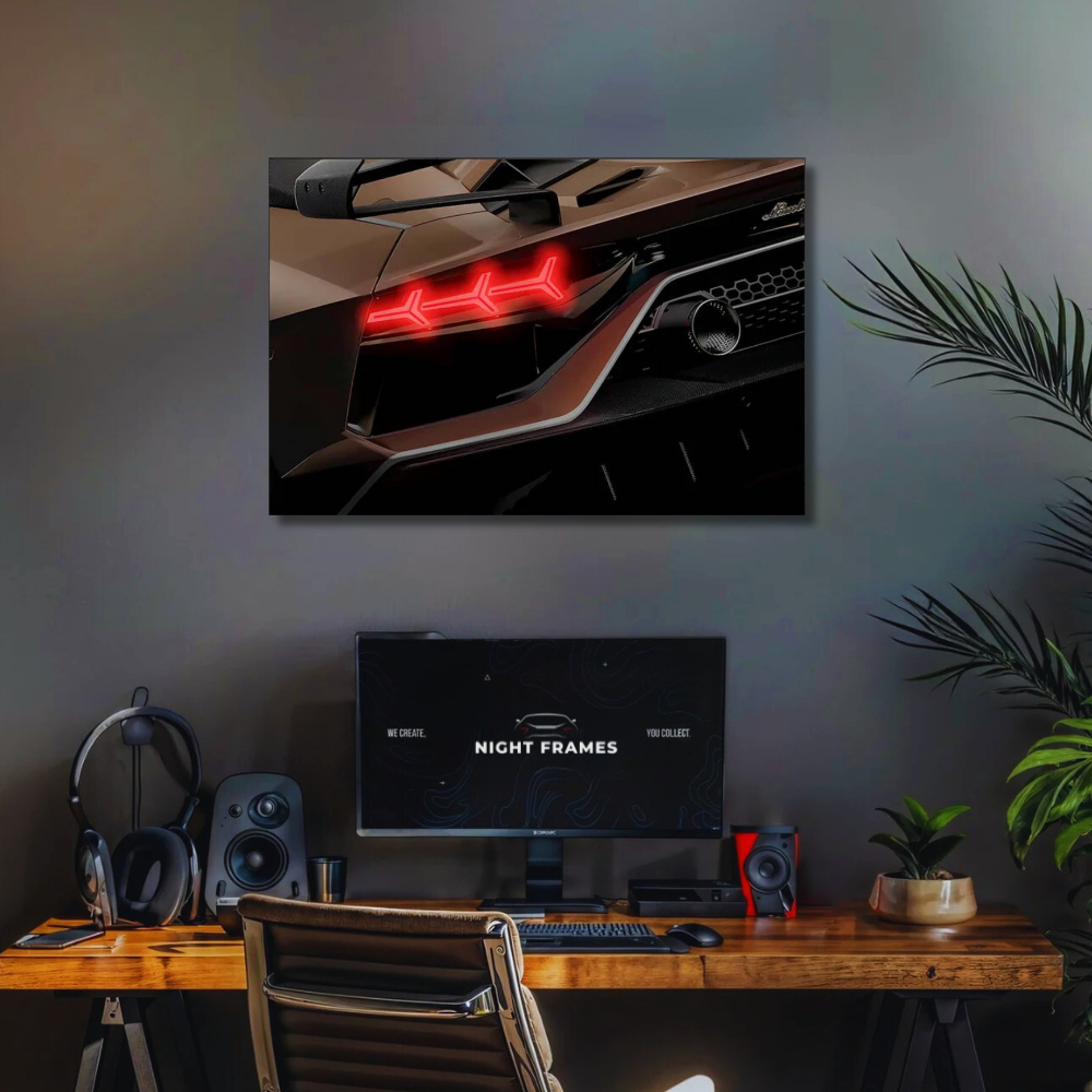 NightFrames Lamborghini Aventador SVJ NEON Poster