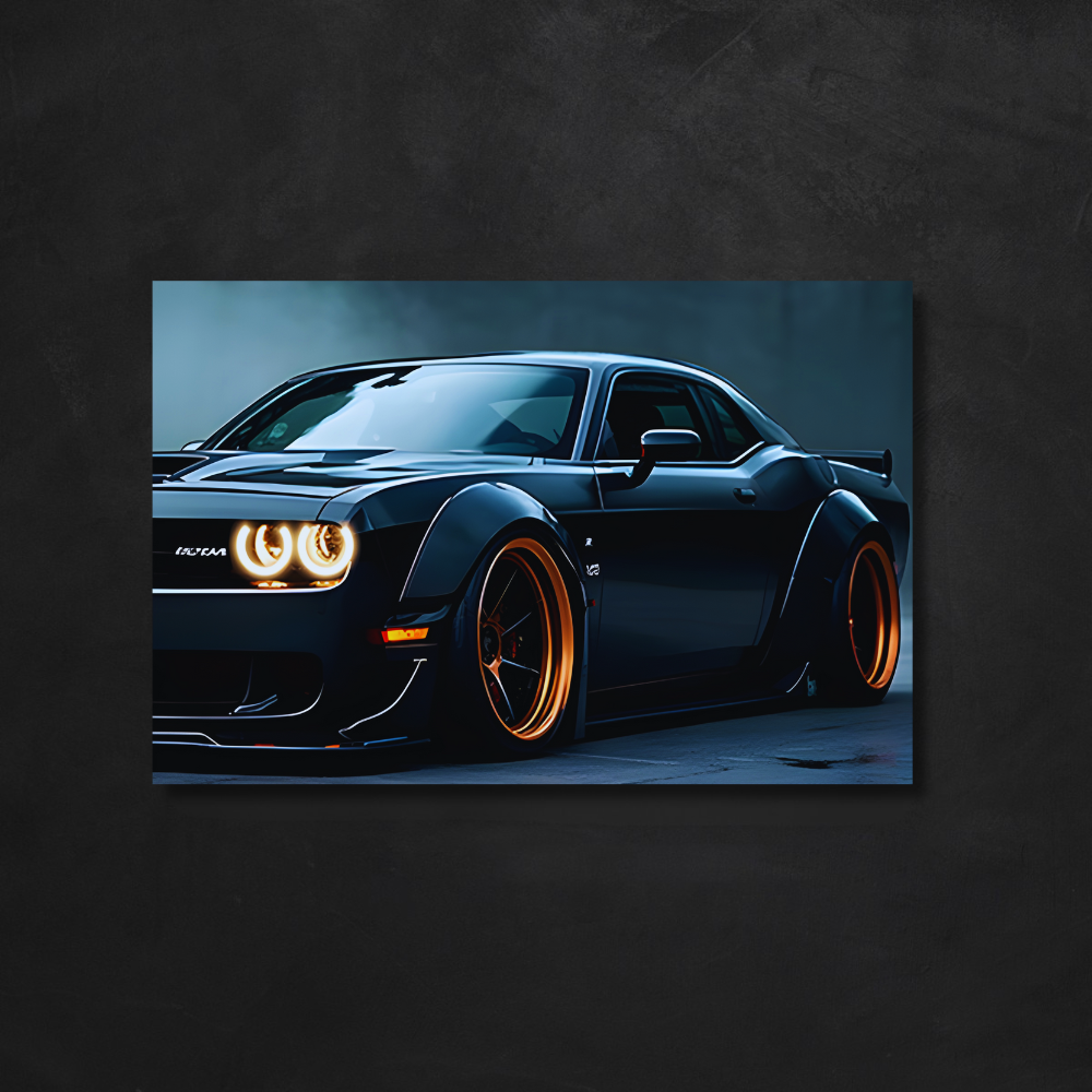 NightFrames Dodge Challenger Demon NEON Poster