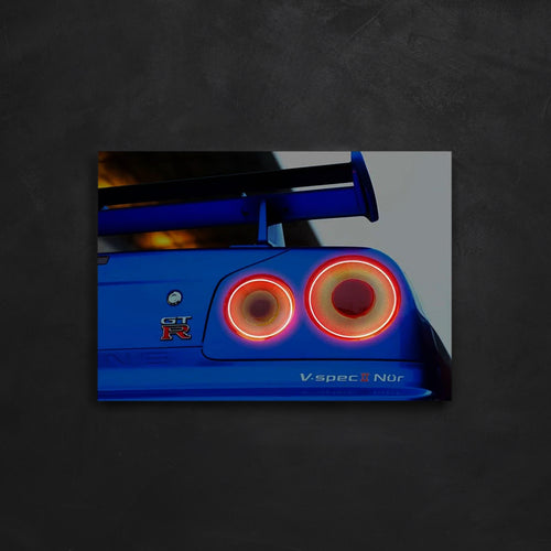 NightFrames Nissan GTR R34 NEON Poster